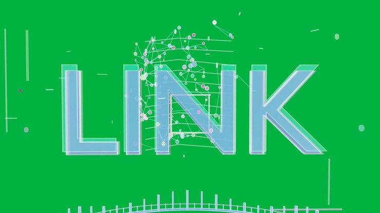 3D LINK appearing on transparent canvas, scaling forward, forming node network, visualizing links