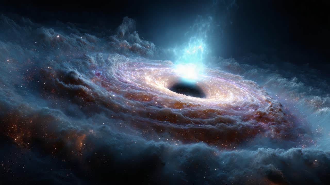 Captivating Cosmic Phenomenon: A Stunning Journey Through the Mystical Beauty of a Black Hole Surrounded by Breathtaking Nebulae and Cosmic Energy Emanating from Its Core