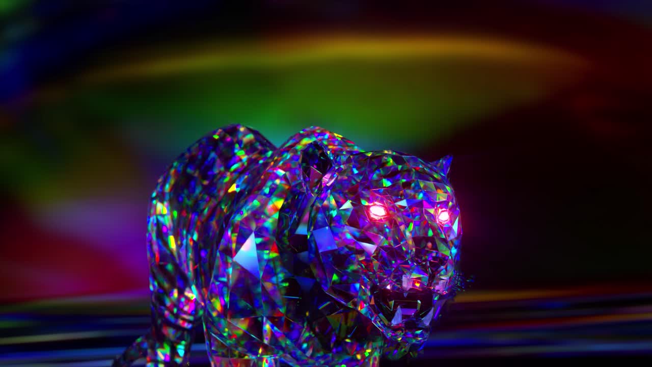 Tigre di diamante alla luce al neon