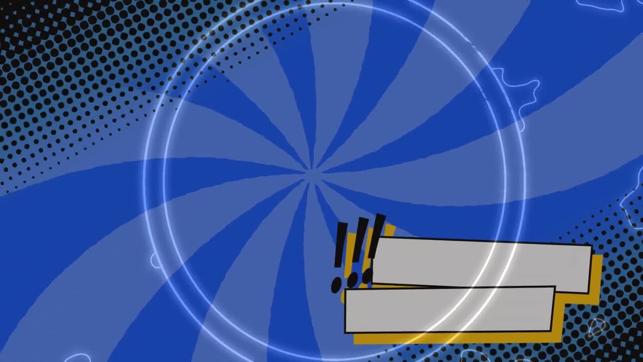 animación digital del banner con espacio de copia contra un fondo radial azul