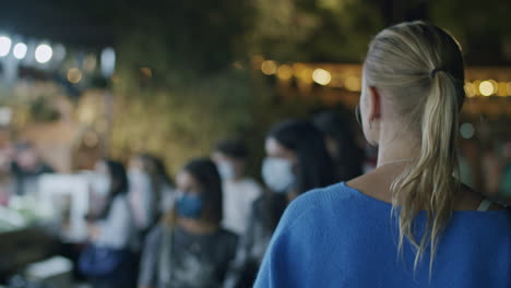 a girl walks at a fair