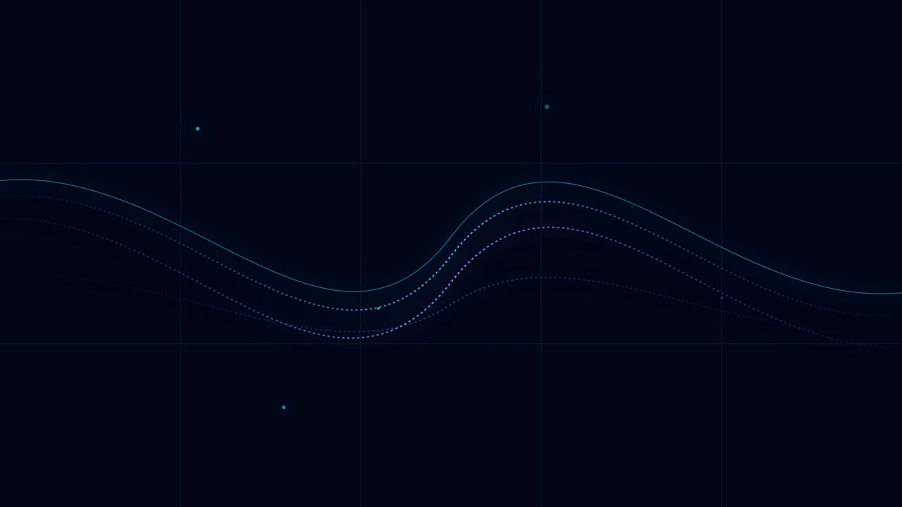 Abstract Digital Wave Animation with Glowing Particles
