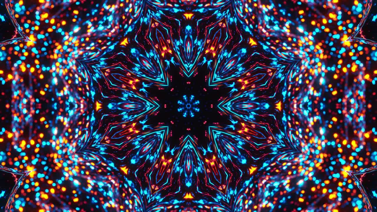 animación abstracta colorida del caleidoscopio. el bucle del caleidoscope vj