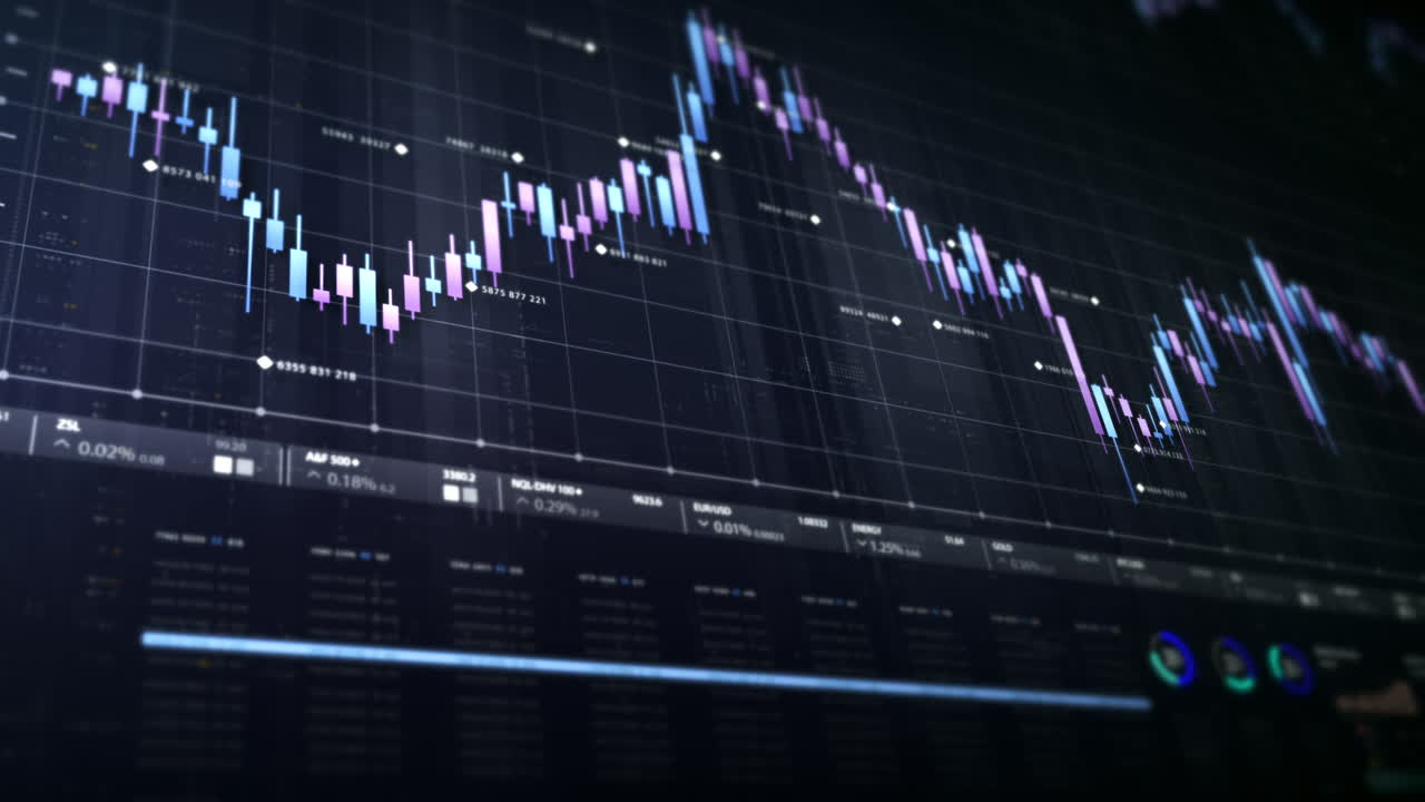 visuales de datos dinámicos para gráficos de información de negocios, gráficos animados e insights basados en datos para una maqueta de reunión de negocios. explore el mundo del comercio, las bolsas de valores y la criptografía
