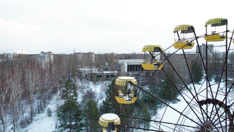 abandoned pripyat city in chernobyl disaster exclusion zone in winter