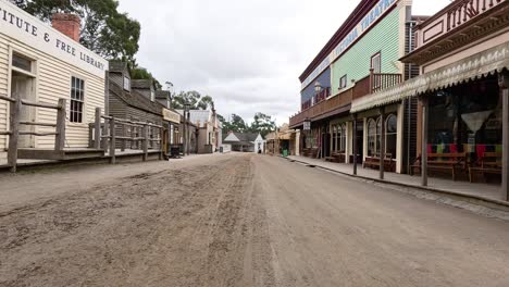 empty old town street with vintage buildings