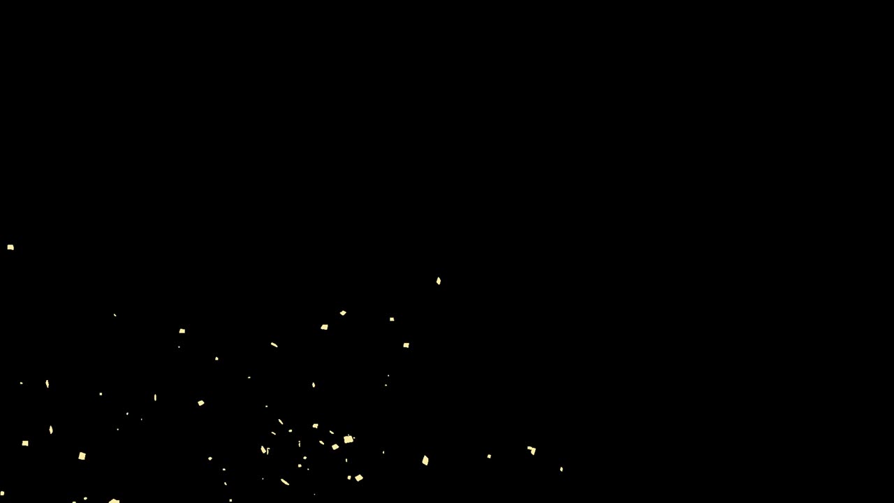 황금색 콘페티 폭발과 알파 매트 채널 배경.