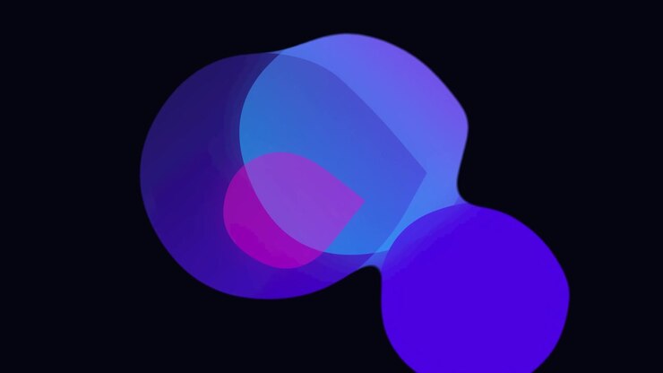 Abstract Motion Graphics with Fluid Blue and Purple Shapes