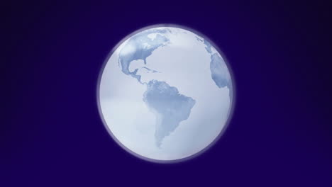 animation of shining white globe rotating on dark background