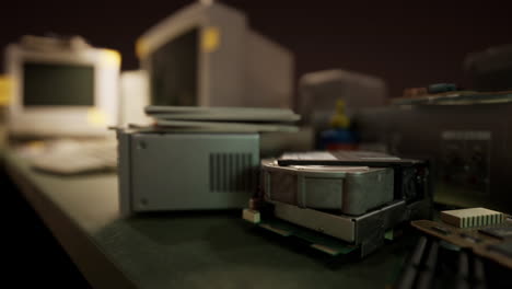 antiguo espacio de trabajo de computadora personal de época