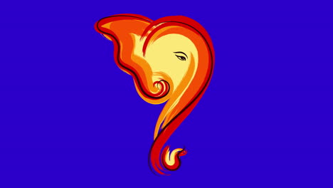 Stroke-Animation-Of-Ganesha-On-Blue-Screen-indian-cultural-festival_JP