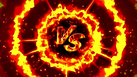 cartoon fire animation. flame loop background. competition. battle game. versus icon. vs icon.