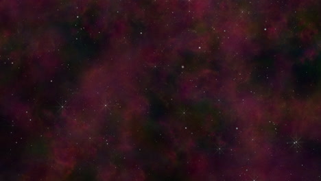 Universum-Mit-Fliegenden-Sternen-Und-Staub-In-Dunkelroten-Wolken