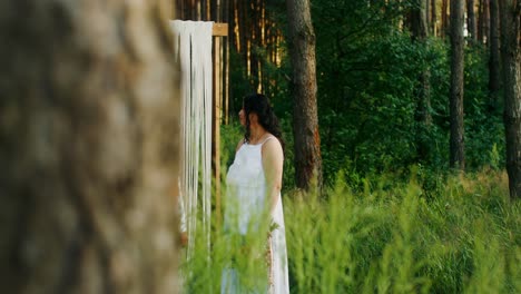 outdoor wedding ceremony in a forest