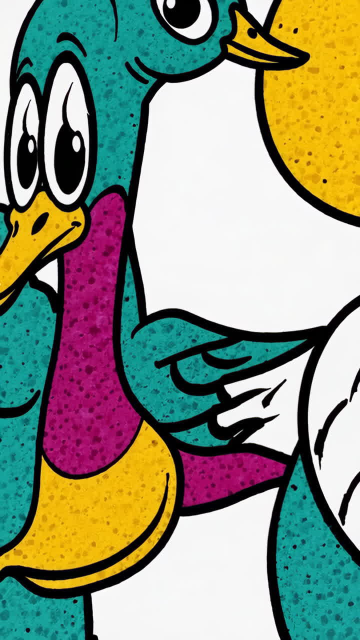 Colorful Cartoon Duck Character Illustration