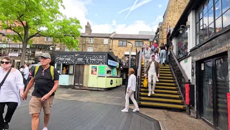 people walking and shopping in camden town