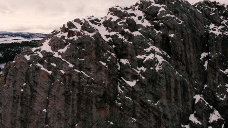 Aerial-of-the-Black-Hills-in-Snow-Proximity-Flight