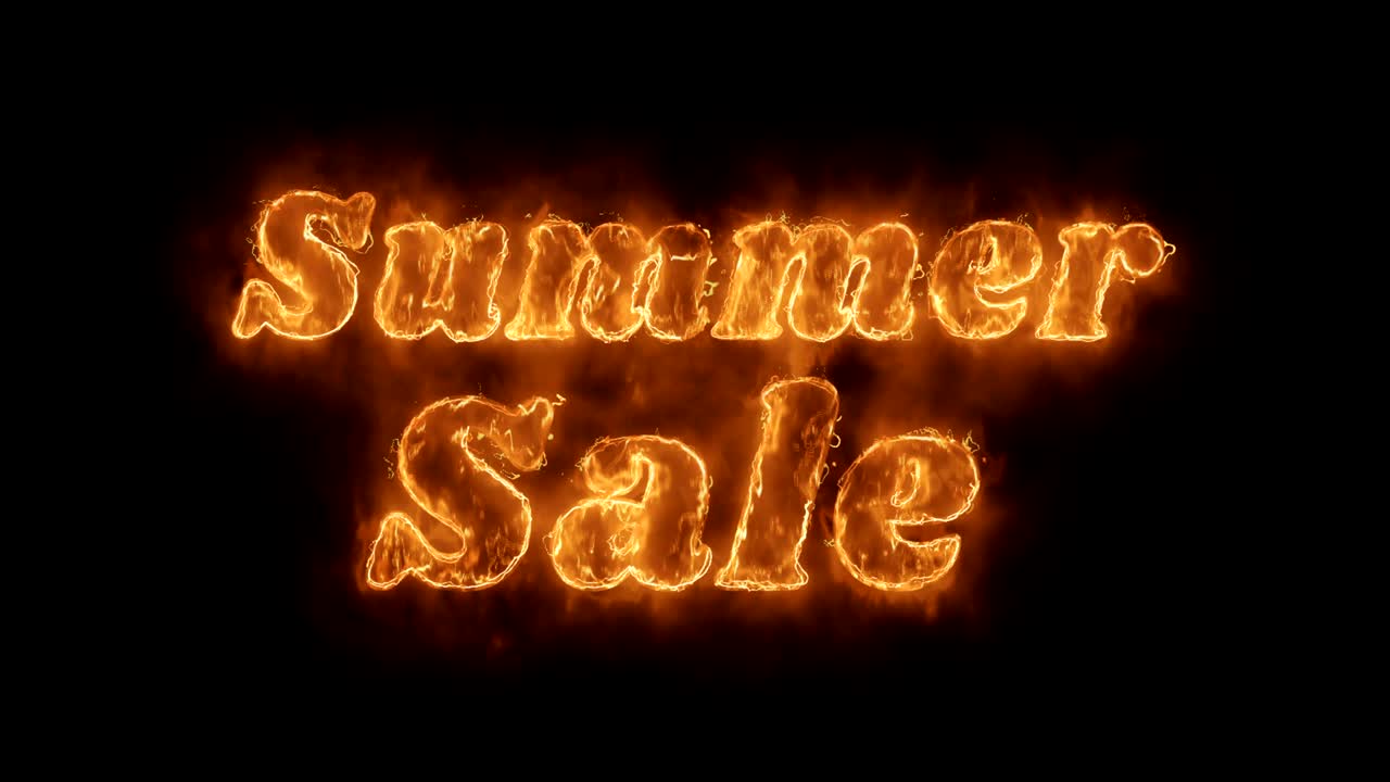 여름 판매 단어 뜨거운 애니메이션 불타는 현실적인 불 불꽃 루프