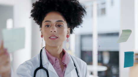 doctor, woman and writing for schedule planning