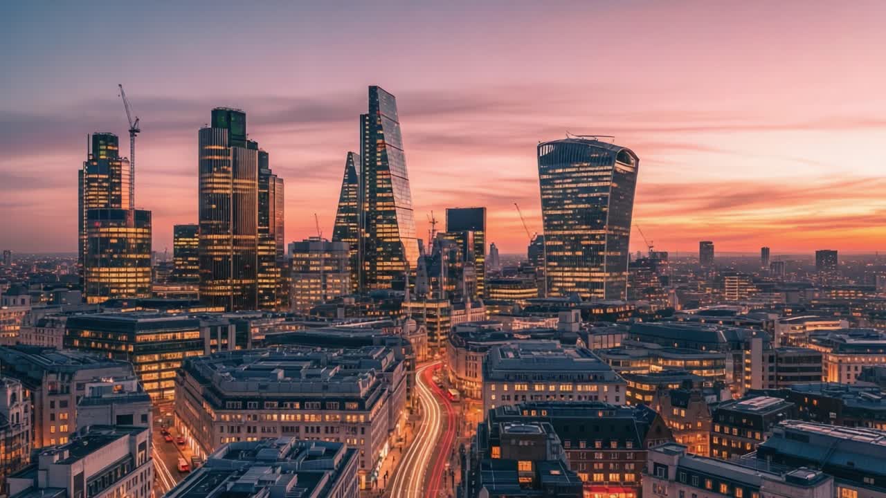 London City Skyline at Dusk