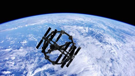 international space station in outer space over the planet earth