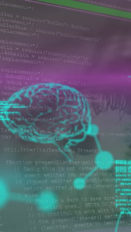 animación de fórmulas químicas y procesamiento de datos sobre el cerebro y el ojo de la mujer