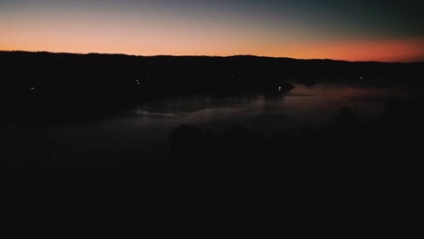 drone recordings from the sky of lake vichuquen before night