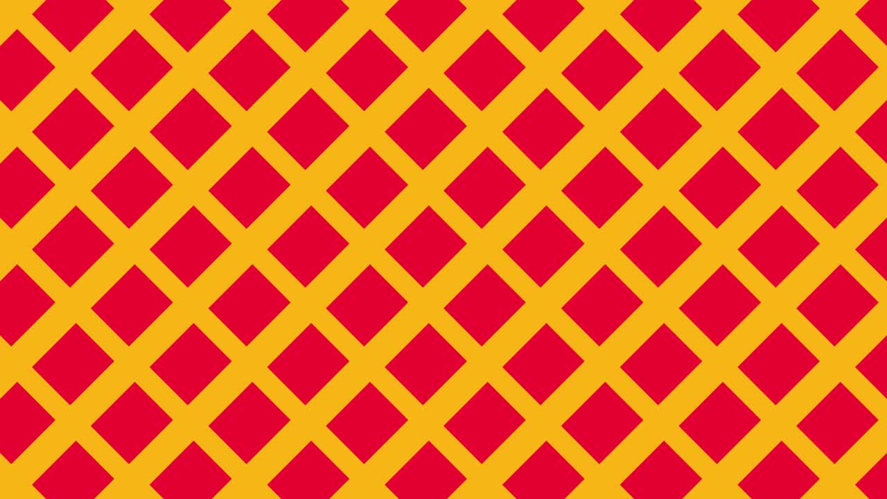 다채로운 기하학적 모양을 가진 추상적인 동적 패턴, 평평한 디자인의 끝없는 모션 그래픽 배경, 레트로 패턴의 원활한 루프 애니메이션