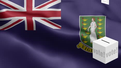 ballots fly to box for british virgin islands - ballot box in front of flag