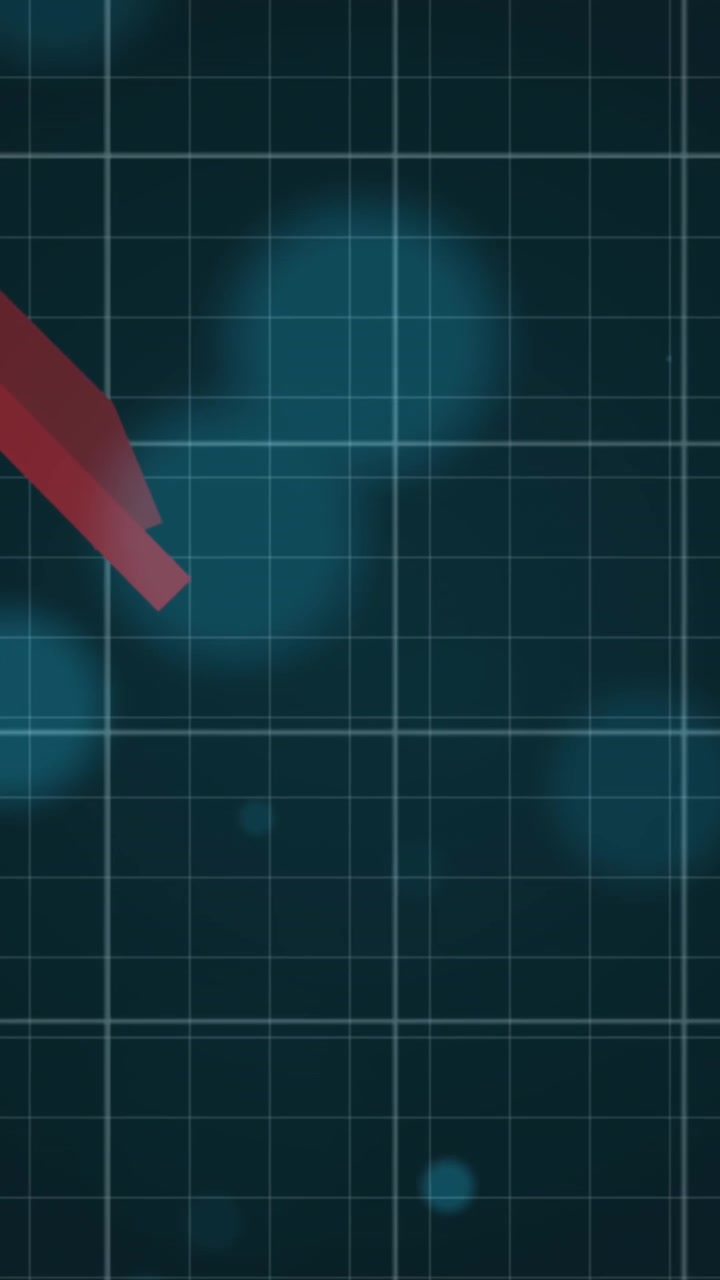Animation of data processing with red lines over grid