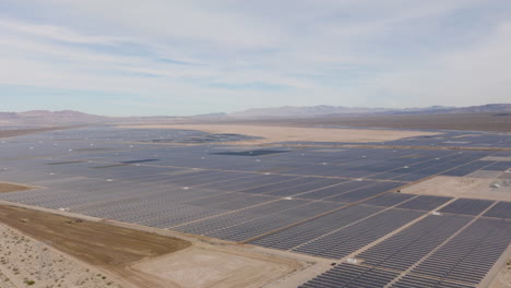 solar farm in a desert, aerial panorama