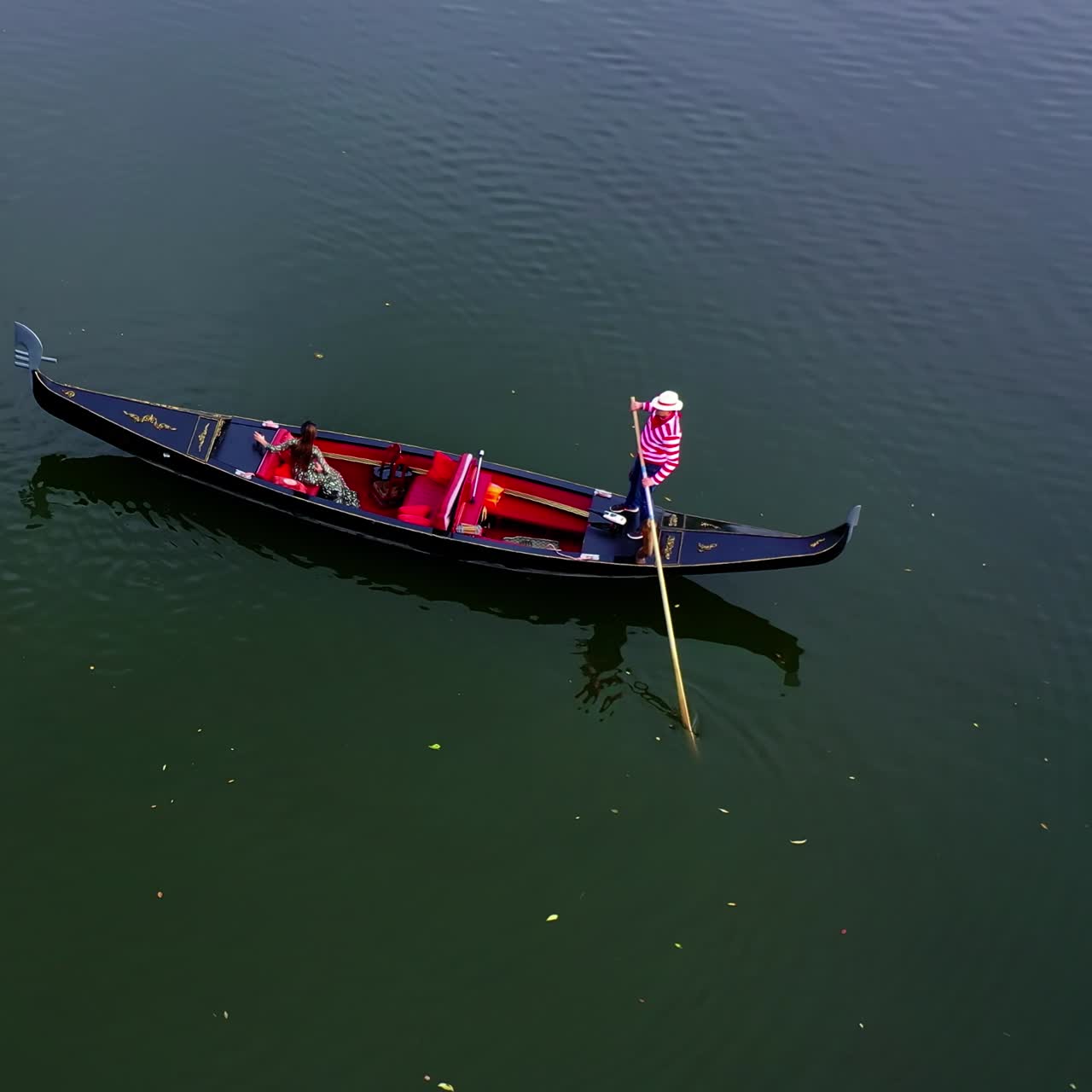 Magic drone shot of gondola