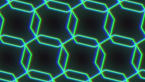 Pulse-neon-green-hexagons-pattern-in-rows-on-black-gradient