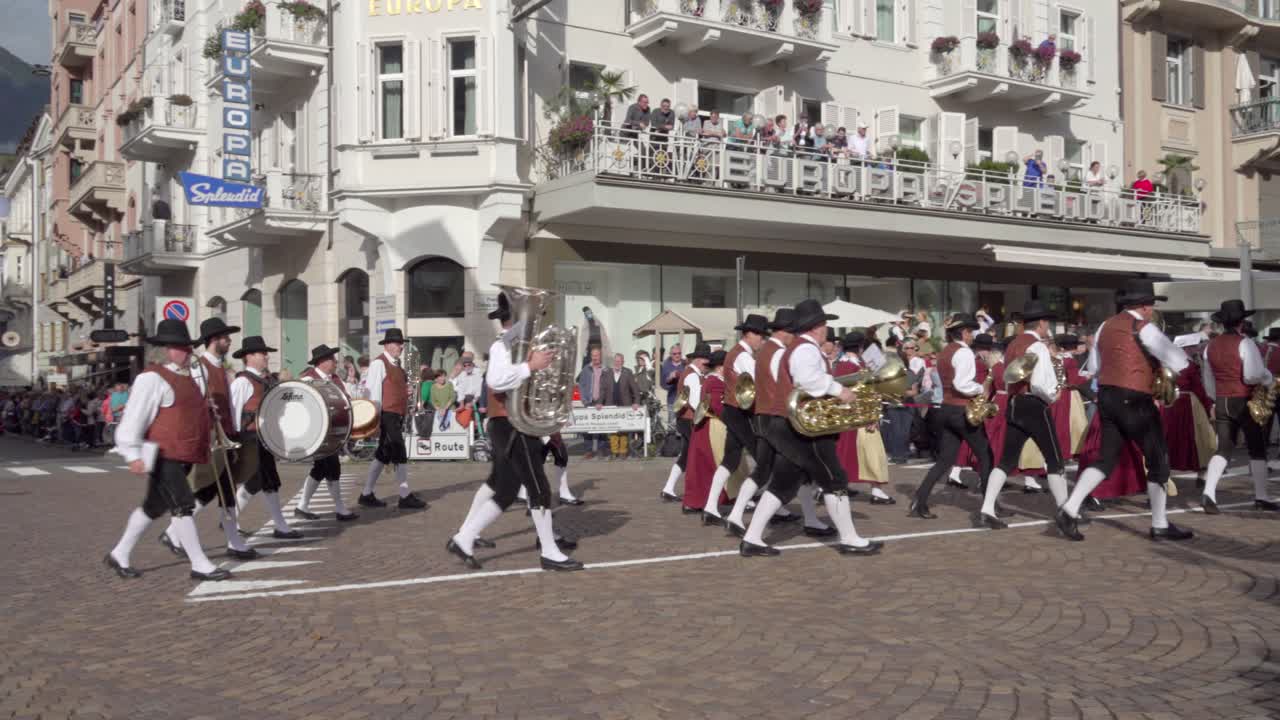 Brass band Brixen at the annual Grape Festival, Meran - Merano, South Tyrol, Italy (part 2 of 2)