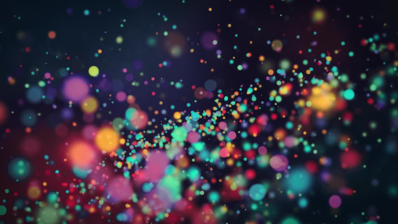 날아다니는 밝은 입자와 함께 추상적인 루프 운동 배경