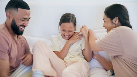 home, fun and parents play with teenager