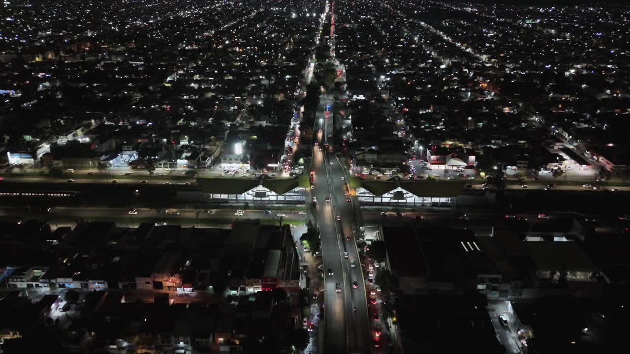 City of Ecatepec illuminated at night, as seen from above