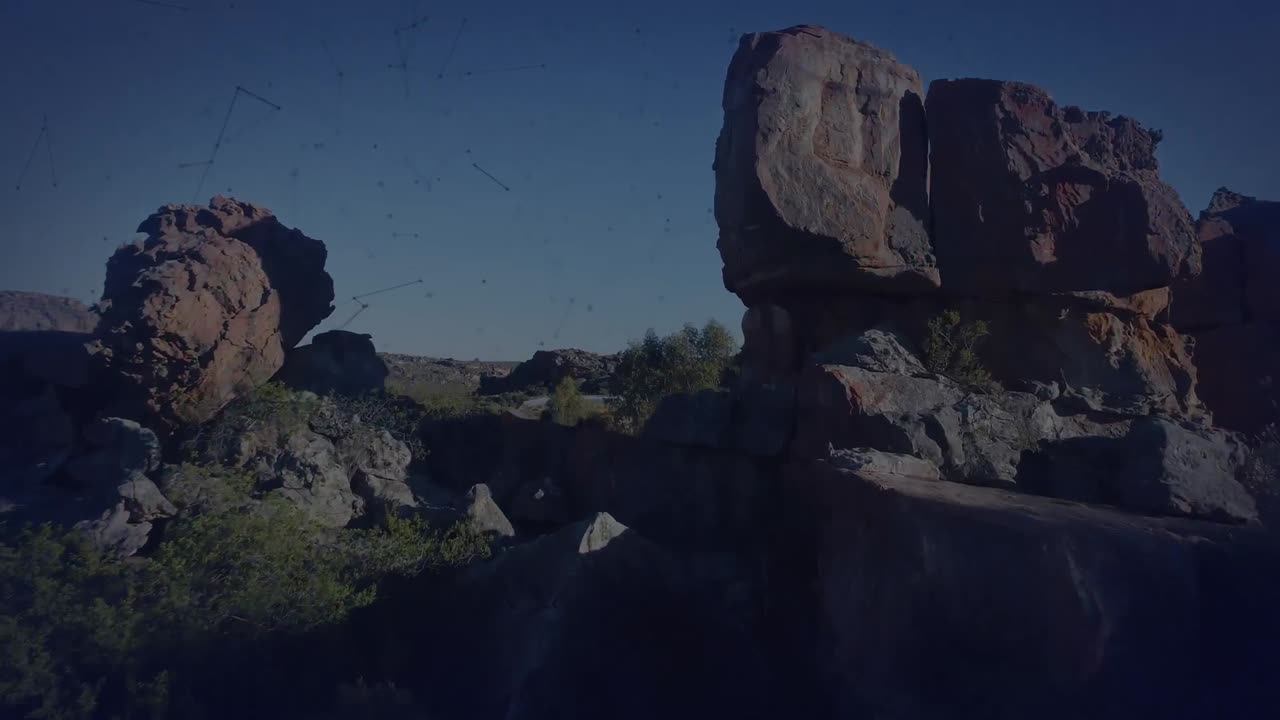 풍경에 대한 연결 네트워크의 애니메이션