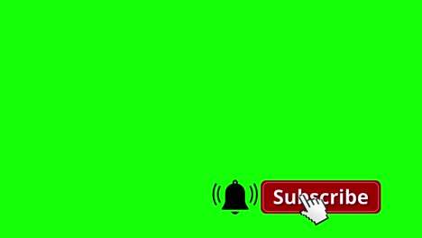 an animated subscription button for youtube on a green screen