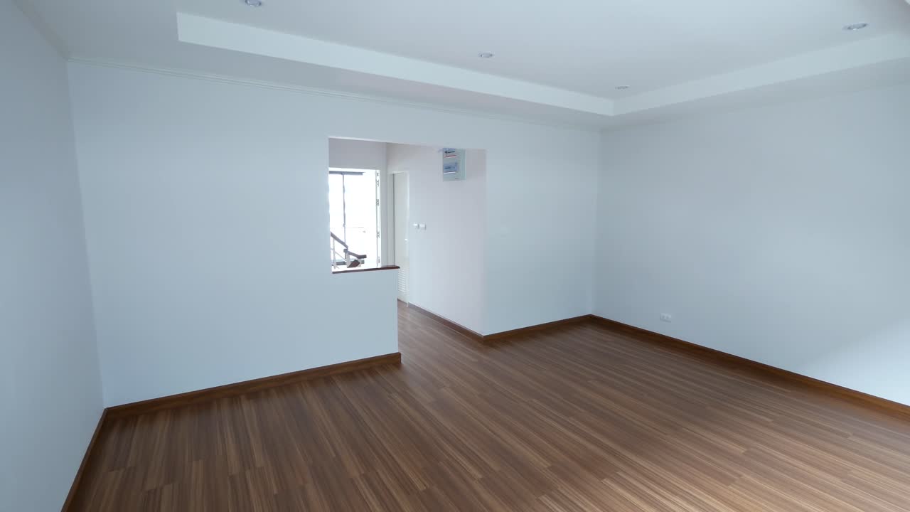 Empty White Room With Wooden Floor