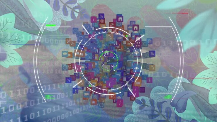 Animation of connections and data processing