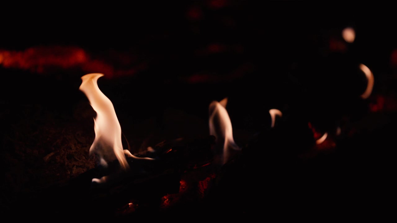 Warm Flickering Flames Against a Dark Background