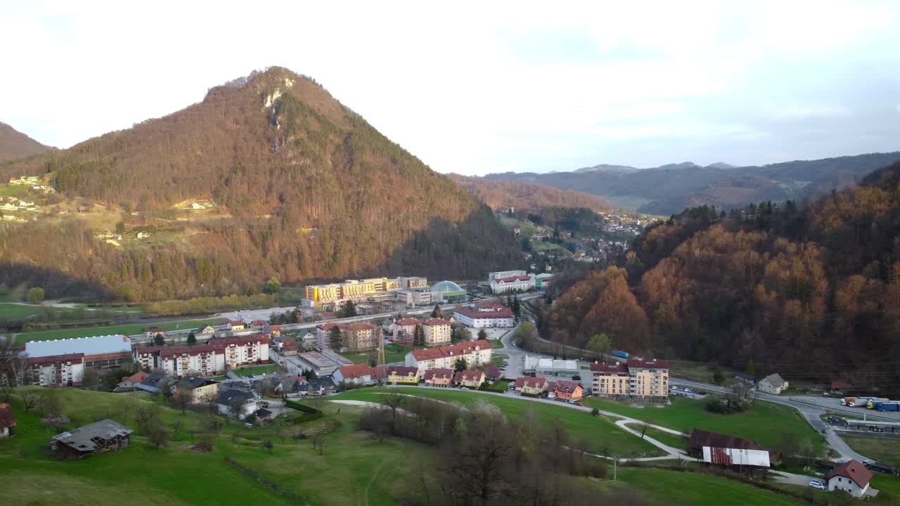 Thermal Spa Resort Town Laško in Slovenia, Aerial Dolly