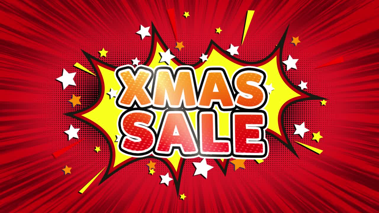 venta de navidad texto estilo de arte pop expresión retro expresión de burbuja cómica venta de ilustraciones de dibujos animados