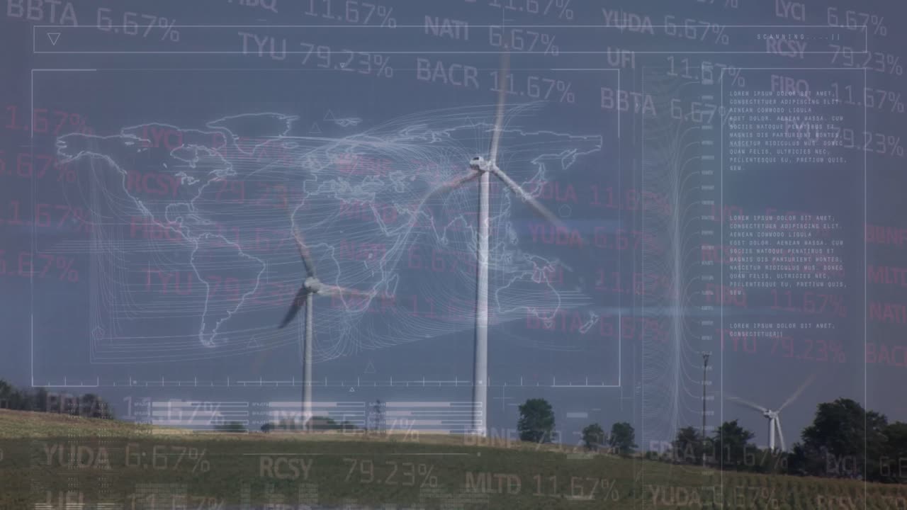 전기 풍차를 통해 금융 데이터 처리의 애니메이션
