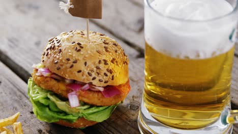 Beer-and-snacks-on-wooden-table