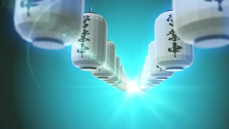 animación de bucle de festival de linterna de luz brillante japonesa