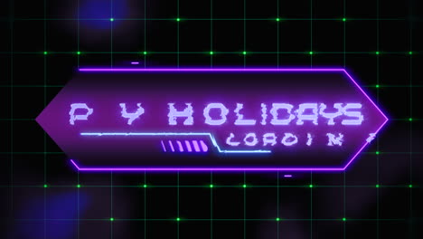 Eye-catching-neon-sign-Happy-Holidays-loading---exciting-geometric-design-in-green-and-purple