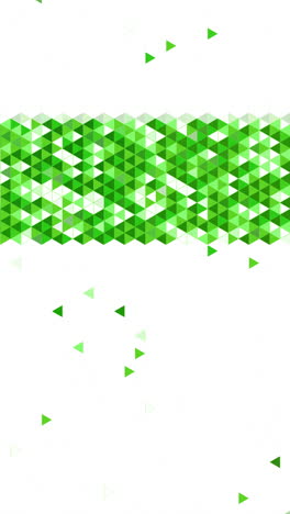 green abstract geometric animated pattern on white background. modern overlapping triangles with blank for your message. business or tech presentation. vertical video.