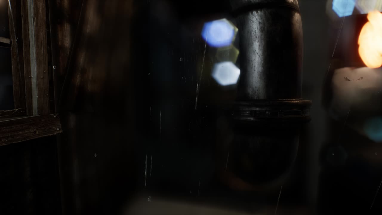 escena urbana en una noche lluviosa